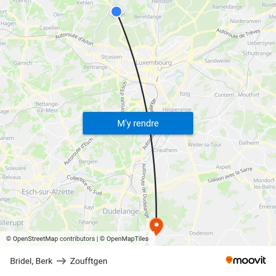 Bridel, Berk to Zoufftgen map