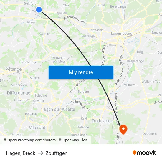 Hagen, Bréck to Zoufftgen map