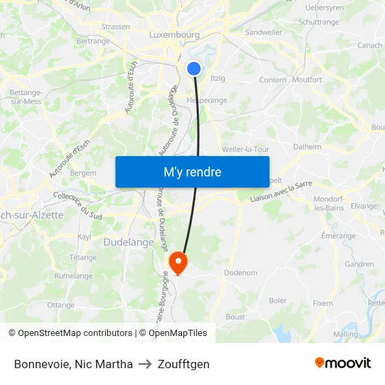 Bonnevoie, Nic Martha to Zoufftgen map