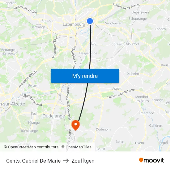 Cents, Gabriel De Marie to Zoufftgen map