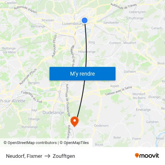 Neudorf, Fixmer to Zoufftgen map