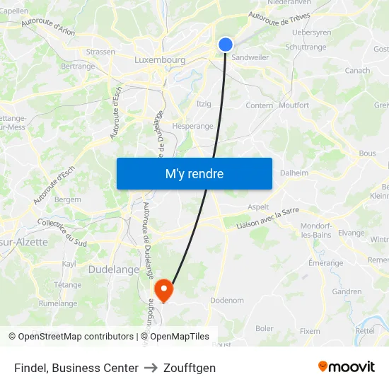 Findel, Business Center to Zoufftgen map