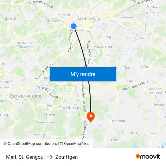 Merl, St. Gengoul to Zoufftgen map