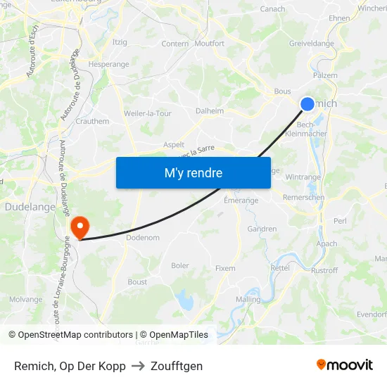 Remich, Op Der Kopp to Zoufftgen map