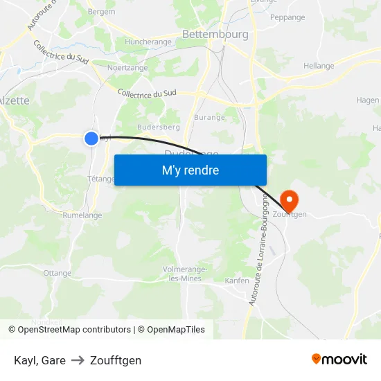 Kayl, Gare to Zoufftgen map