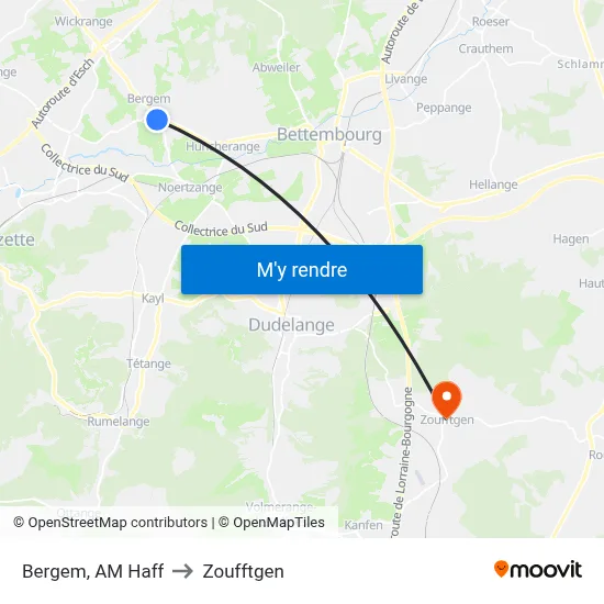 Bergem, AM Haff to Zoufftgen map
