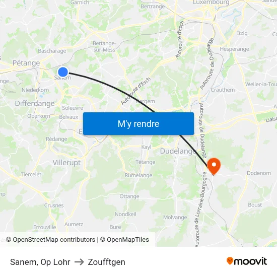 Sanem, Op Lohr to Zoufftgen map