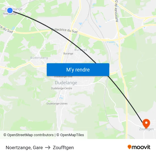 Noertzange, Gare to Zoufftgen map