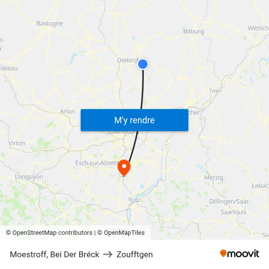 Moestroff, Bei Der Bréck to Zoufftgen map