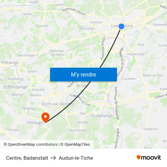Centre, Badanstalt to Audun-le-Tiche map