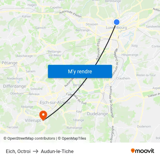 Eich, Octroi to Audun-le-Tiche map