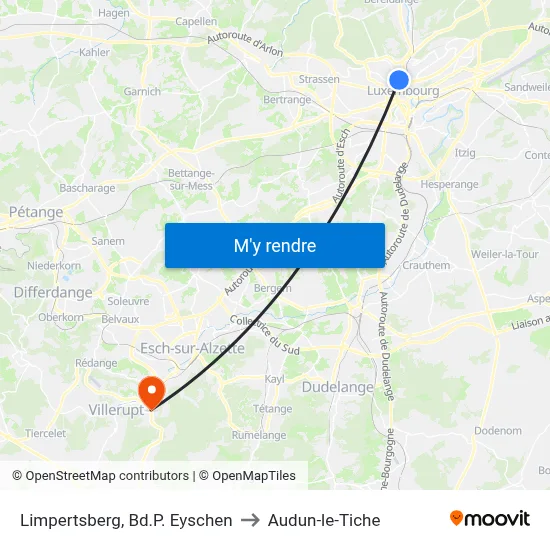 Limpertsberg, Bd.P. Eyschen to Audun-le-Tiche map