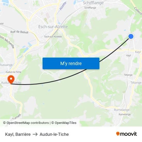 Kayl, Barrière to Audun-le-Tiche map