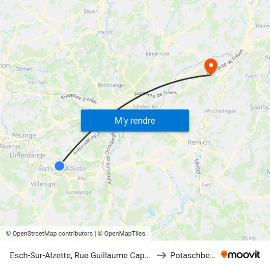 Esch-Sur-Alzette, Rue Guillaume Capus to Potaschberg map