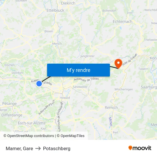 Mamer, Gare to Potaschberg map