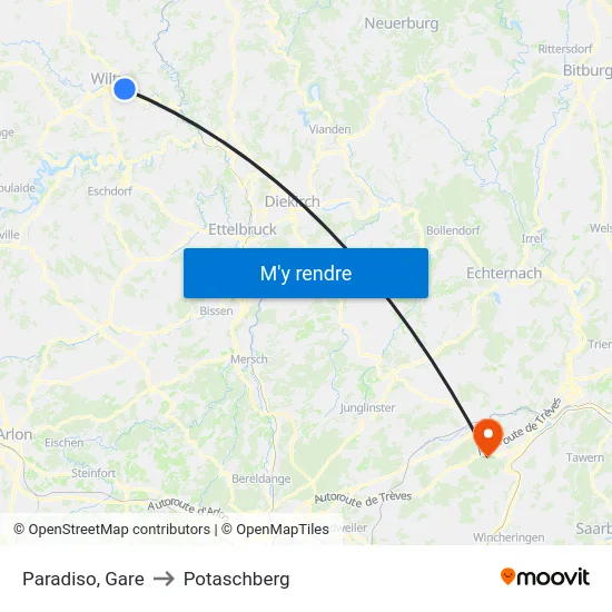 Paradiso, Gare to Potaschberg map