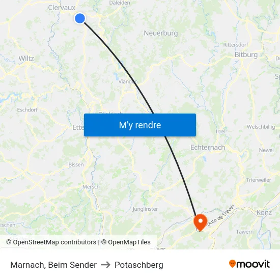 Marnach, Beim Sender to Potaschberg map