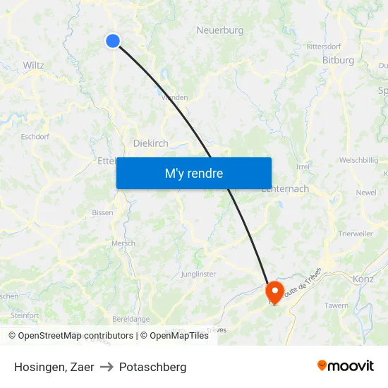 Hosingen, Zaer to Potaschberg map