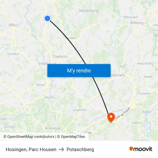 Hosingen, Parc Housen to Potaschberg map