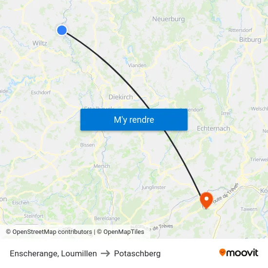 Enscherange, Loumillen to Potaschberg map