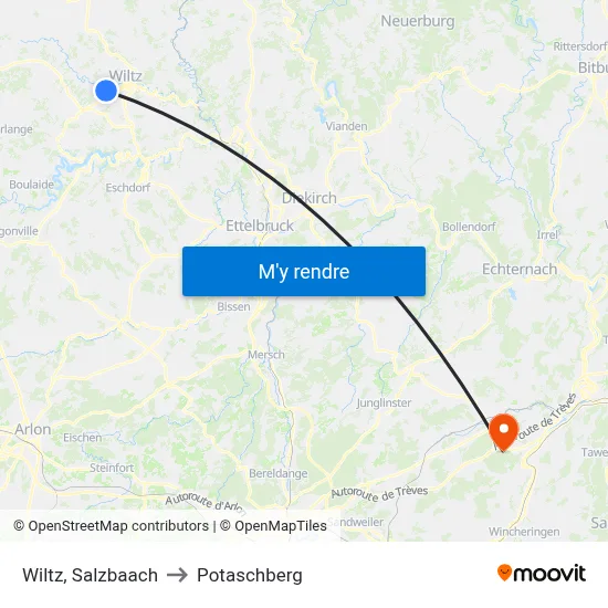 Wiltz, Salzbaach to Potaschberg map
