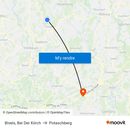 Bivels, Bei Der Kiirch to Potaschberg map