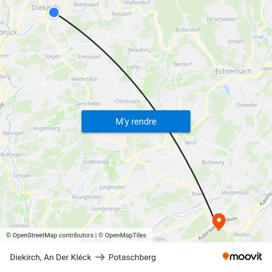Diekirch, An Der Kléck to Potaschberg map
