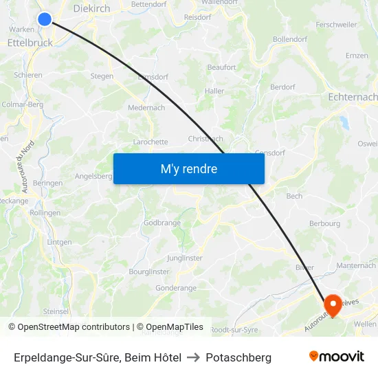 Erpeldange-Sur-Sûre, Beim Hôtel to Potaschberg map