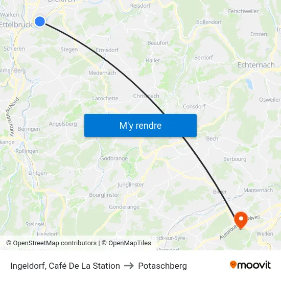 Ingeldorf, Café De La Station to Potaschberg map