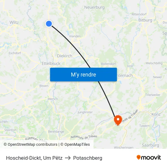 Hoscheid-Dickt, Um Pëtz to Potaschberg map