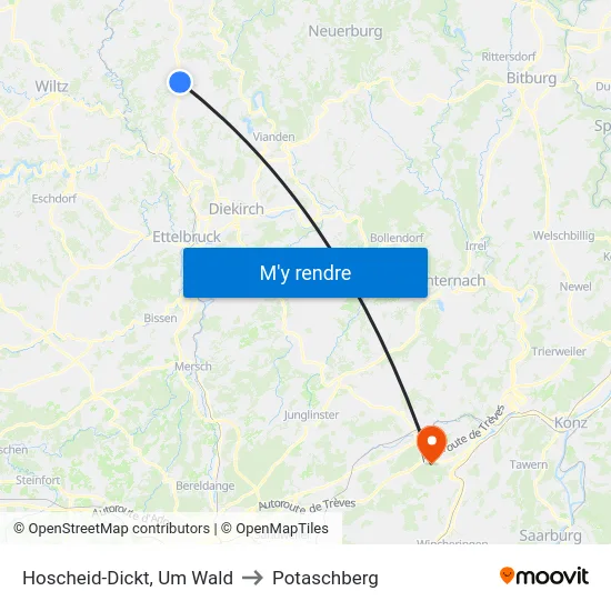 Hoscheid-Dickt, Um Wald to Potaschberg map
