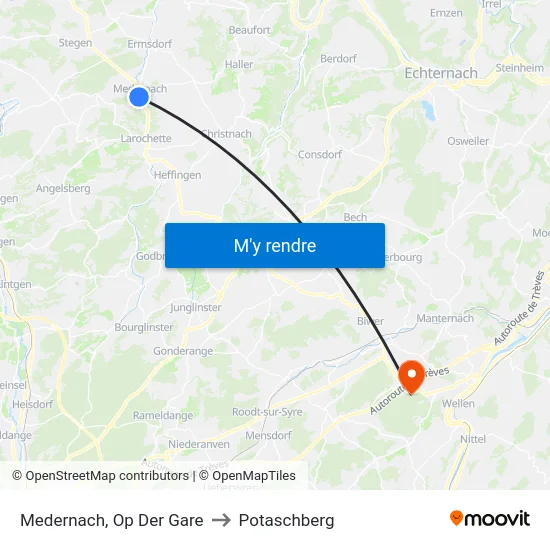 Medernach, Op Der Gare to Potaschberg map