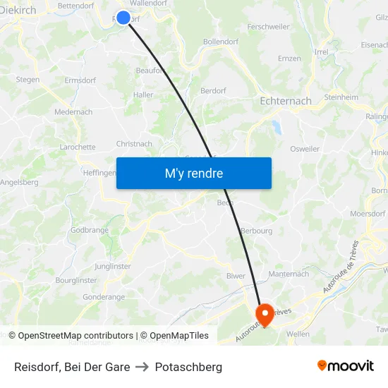 Reisdorf, Bei Der Gare to Potaschberg map