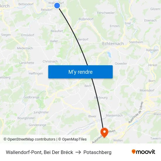 Wallendorf-Pont, Bei Der Bréck to Potaschberg map