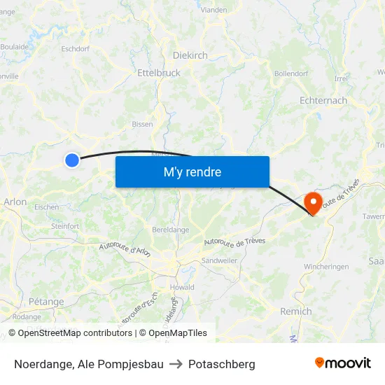 Noerdange, Ale Pompjesbau to Potaschberg map