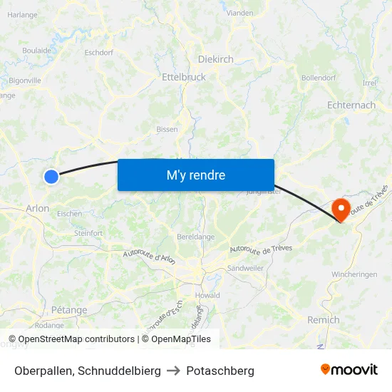 Oberpallen, Schnuddelbierg to Potaschberg map