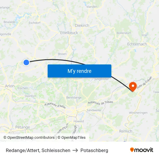Redange/Attert, Schleisschen to Potaschberg map