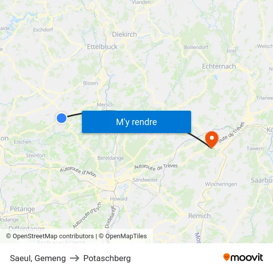 Saeul, Gemeng to Potaschberg map