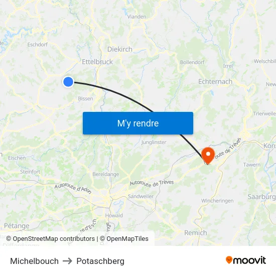 Michelbouch to Potaschberg map