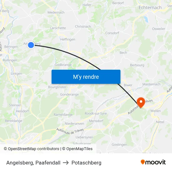 Angelsberg, Paafendall to Potaschberg map