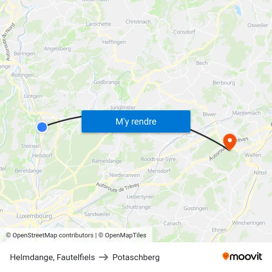 Helmdange, Fautelfiels to Potaschberg map