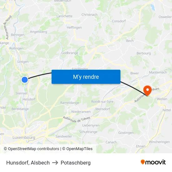 Hunsdorf, Alsbech to Potaschberg map