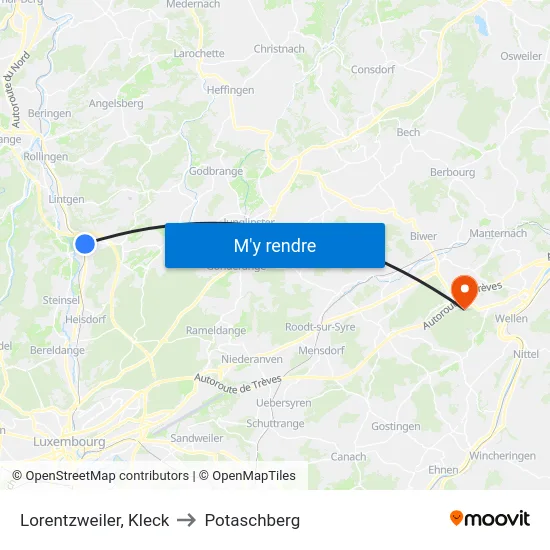 Lorentzweiler, Kleck to Potaschberg map