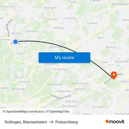 Rollingen, Blannenheem to Potaschberg map