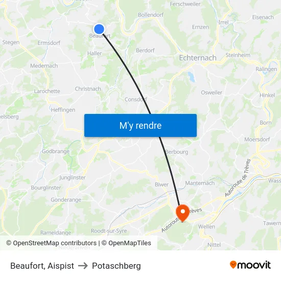 Beaufort, Aispist to Potaschberg map