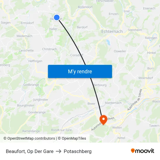 Beaufort, Op Der Gare to Potaschberg map