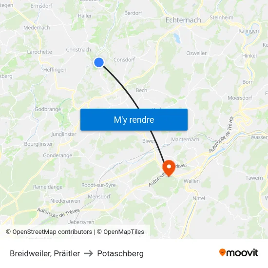 Breidweiler, Präitler to Potaschberg map