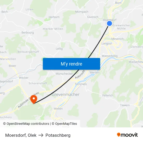 Moersdorf, Olek to Potaschberg map