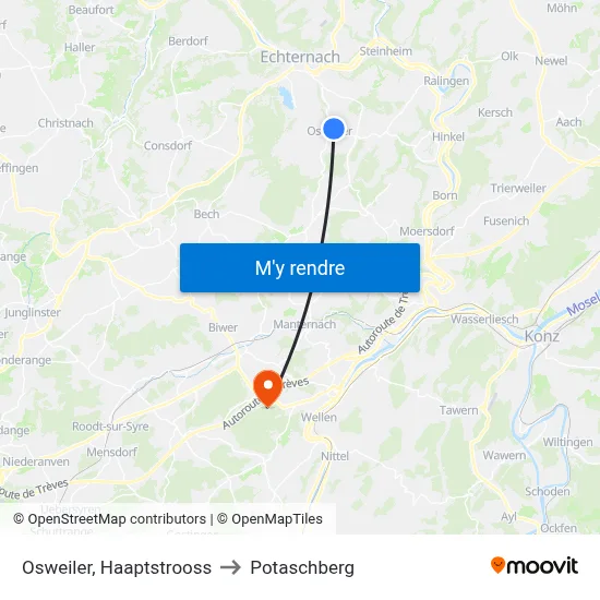 Osweiler, Haaptstrooss to Potaschberg map