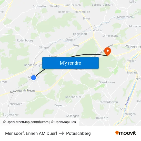 Mensdorf, Ennen AM Duerf to Potaschberg map